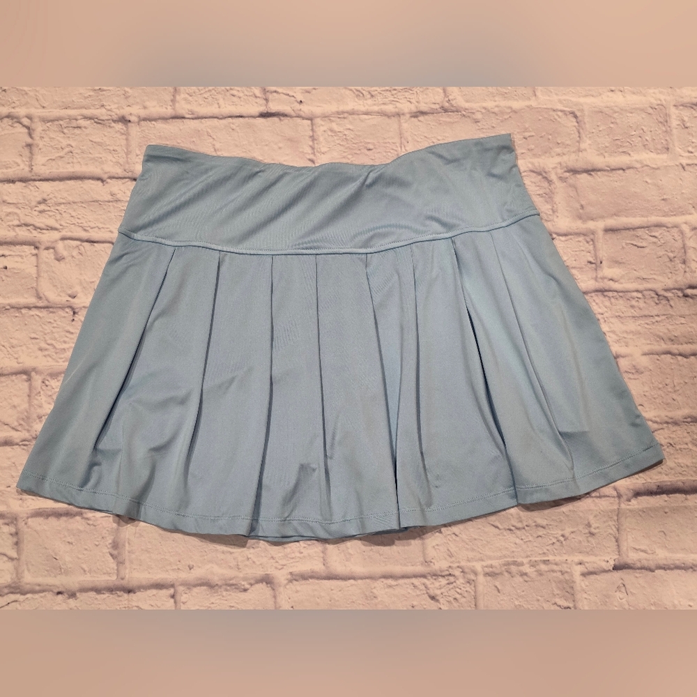 Blue Mini Skort with Pleats